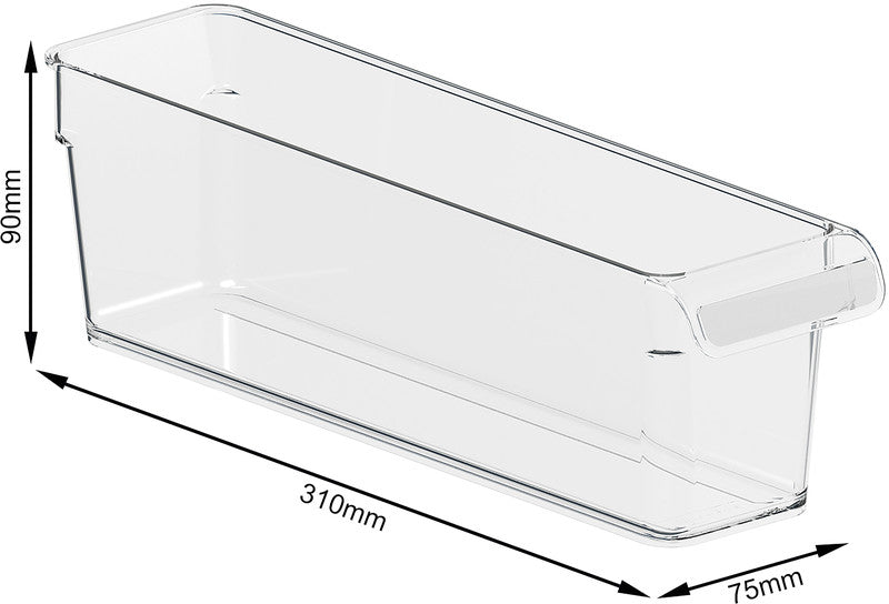 Rotho Kühlschrankorganizer Loft – 1,6 l – Kunststoff – Transparent – 31 × 9 × 7,5 cm