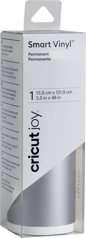 Cricut Glänzende Vinylfolie – Silber – 13,9 × 121,9 cm – für JOY Schneideplotter
