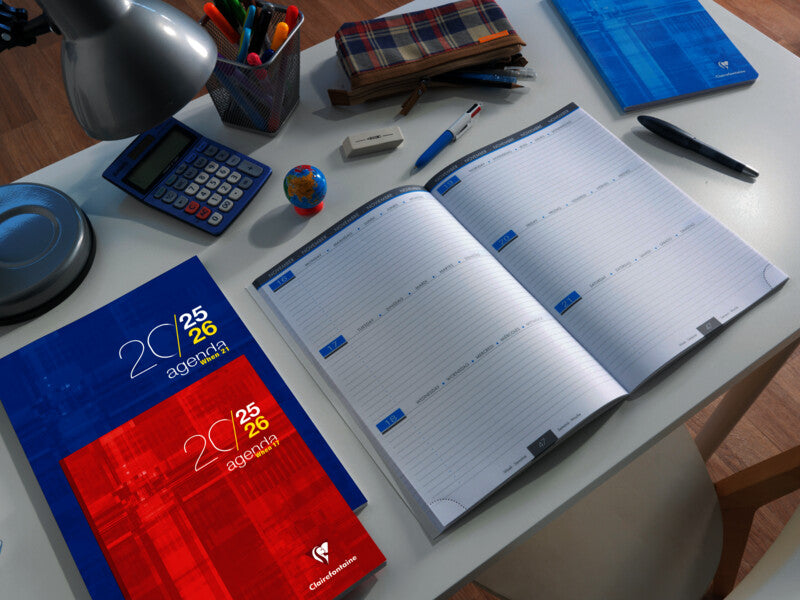 Clairefontaine When 17 Schüleragenda – 1 Woche/3 Seiten, gebunden, 17 × 22 cm, Aug–Jul, mehrsprachig, PEFC