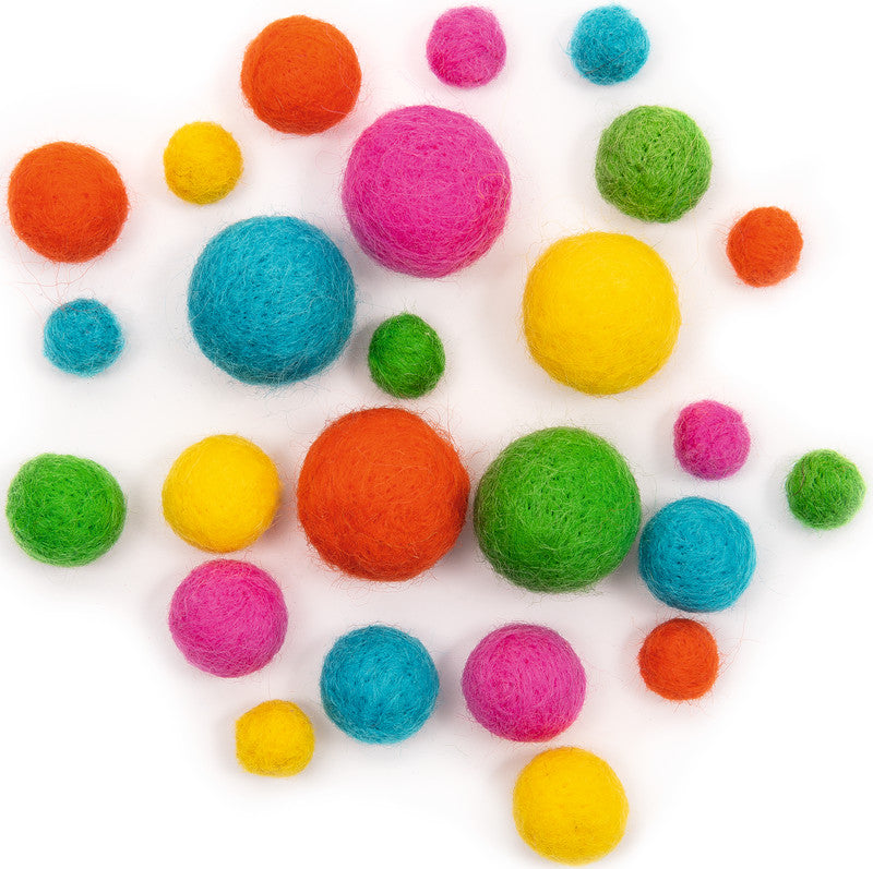 Folia Filzkugeln – sortiert – 25 Stück
