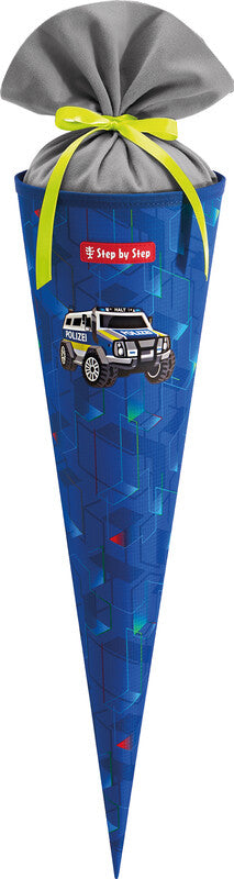 Step by Step Schultüte 70 cm × Ø 18 cm, 5 l – Motiv Police Truck Charly – Serie CLOUD – rPET