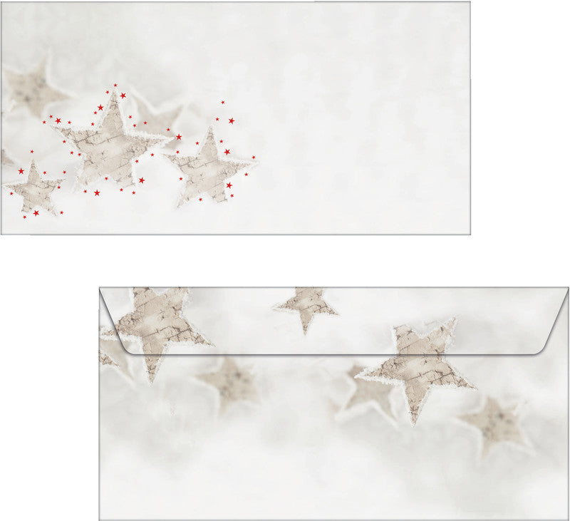 Sigel Weihnachts-Couvert C5/6, Christmas Timber, mehrfarbig, Nassklebung, 90 g/m² – 25 Stk.