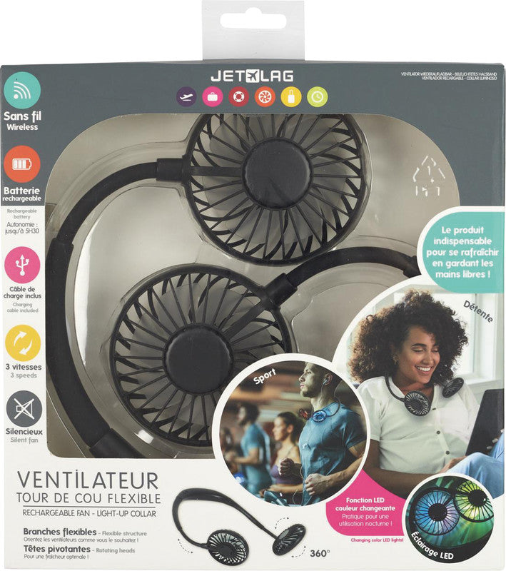 Handventilator – 3 Stufen, ca. 5 h, Micro-USB, Schwarz