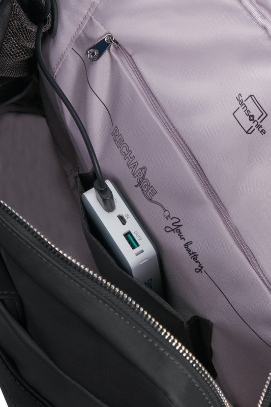 Samsonite Workationist Notebook-Tasche – 12 l, wasserabweisend, USB-Port, recyceltes PET (rPET), schwarz