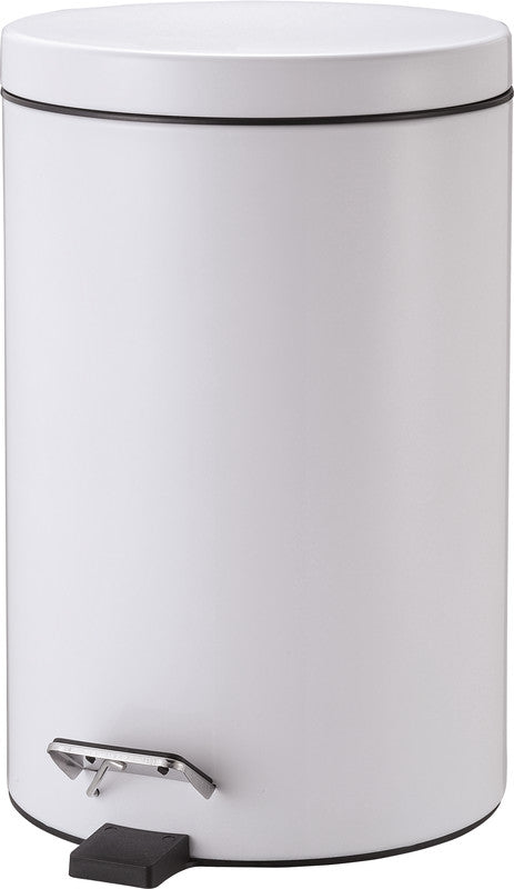 Zwingo Tisch-Abfallbehälter – 12 l – mit Deckel – Metall, weiss – Ø 250 × H 400 mm