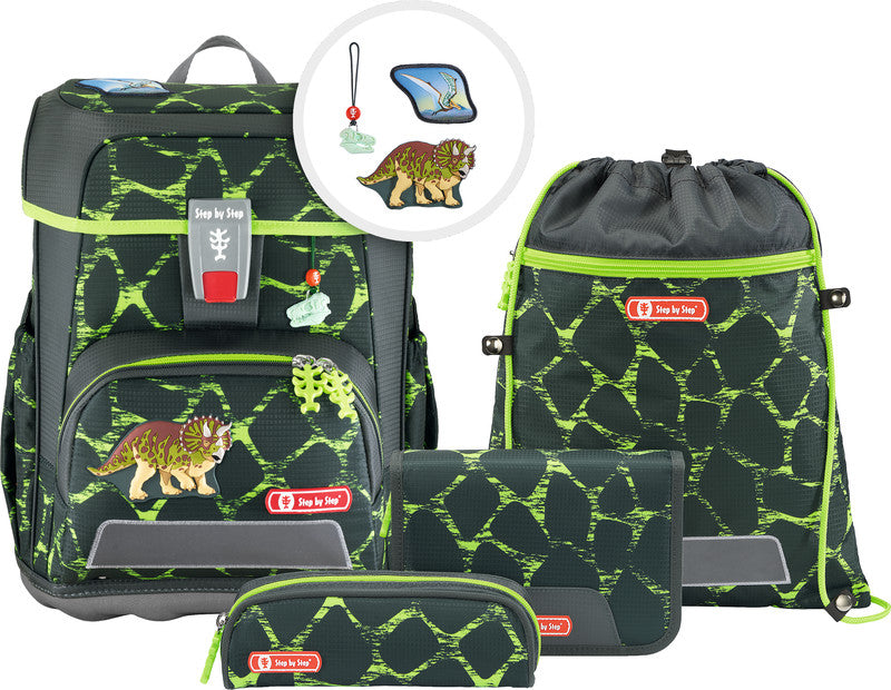 Step by Step Schulrucksack-Set Cloud – 5-teilig – Dino Tres – Recycelte Materialien