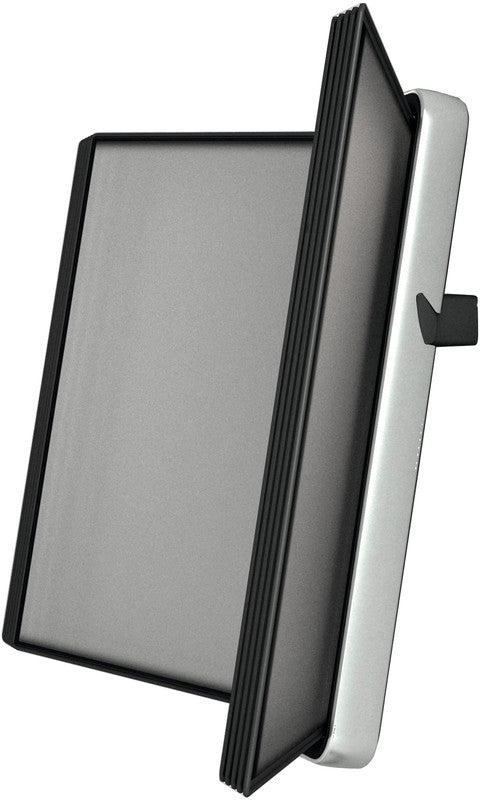 Djois Tarifold Sichttafelsystem Wandelement Veo – 390 × 110 mm, transparent, Aluminium/Kunststoff, für A4