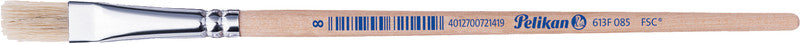 Pelikan Pinsel – Schweineborsten, Holzschaft (Birke), Breite 12 mm, Länge 175 mm, flach, Aluminiumzwinge