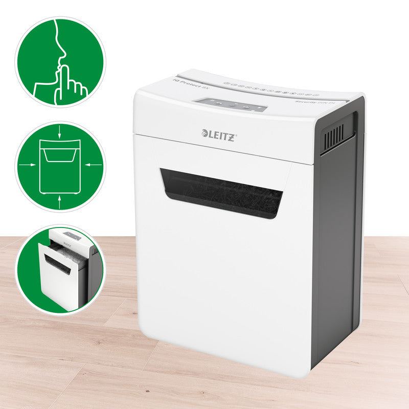 Leitz IQ 8X Protect Premium – Aktenvernichter, DIN P-4, Partikelschnitt 4 × 28 mm, 8 Blatt, 14 l, A4