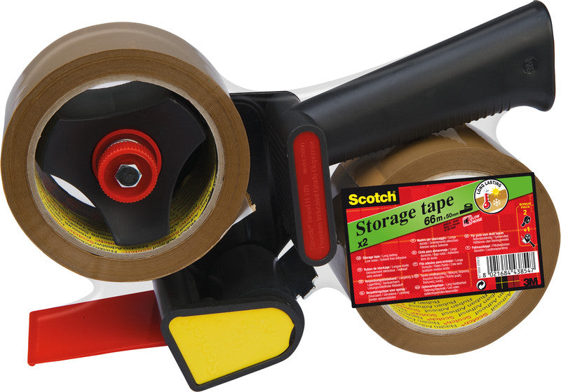 Scotch Verpackungsbandabroller – für Rollenbreite bis 50 mm, für Bandlänge bis 66 m, Metallmesser, geräuscharm
