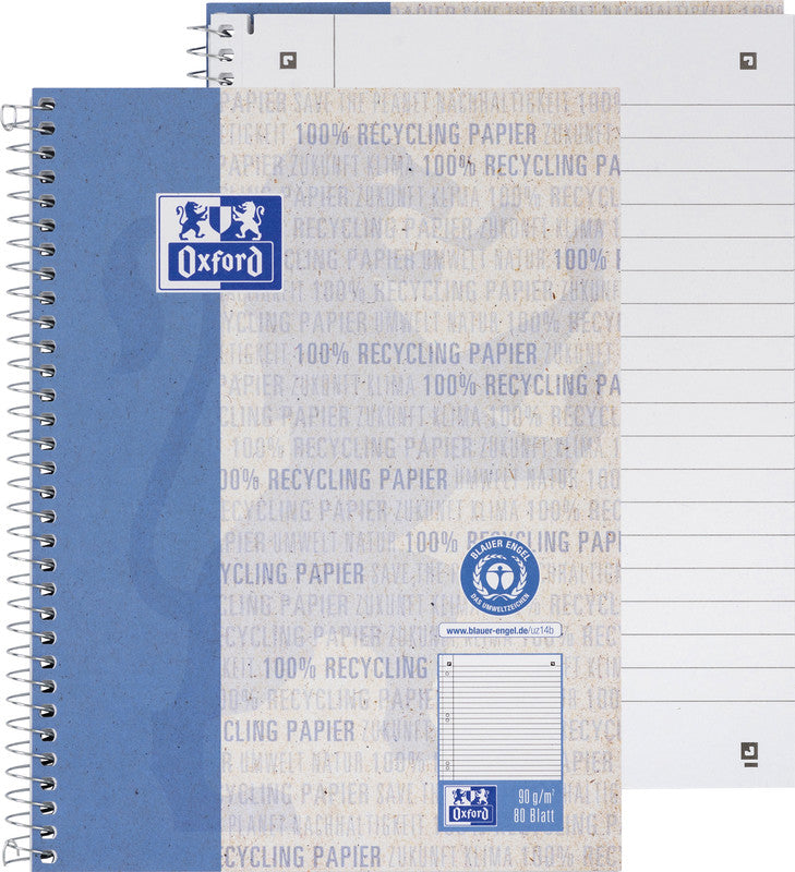Elba Collegeblock, Karton, 80 Blatt, 6-fach gelocht, perforiert, 90 g/m² – blau, für SCRIBZEE App