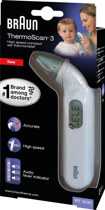 Braun Digitalfieberthermometer – Kunststoff, LC-Display, Speicherfunktion, BPA-frei, batteriebetrieben