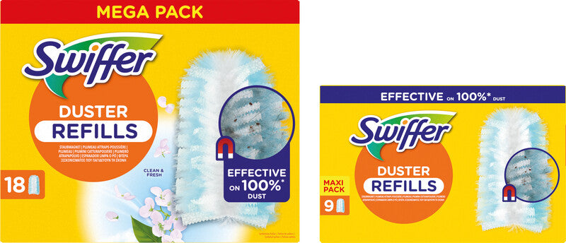 Swiffer Nachfüllpackung Reinigungstücher – für Swiffer Staubmagnet, gelb, 18 Stk.