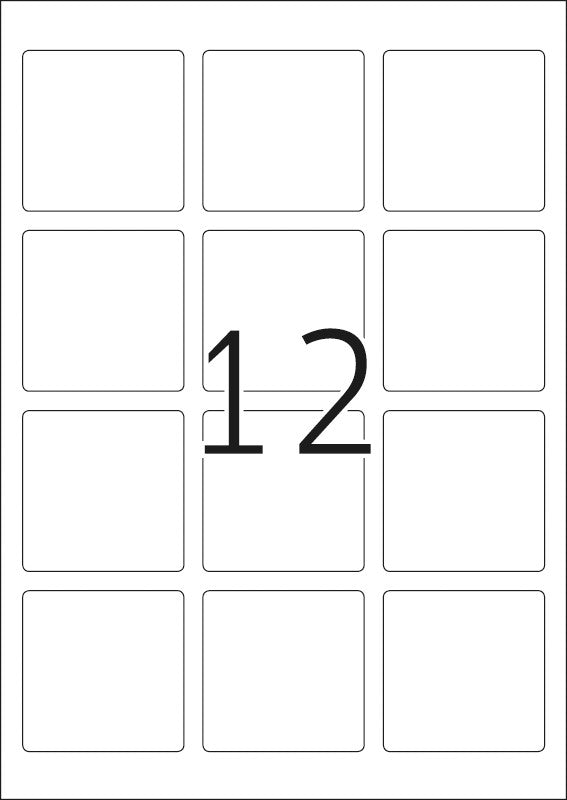 HERMA Drucketiketten, 60 mm × 60 mm, weiss, Papier, ablösbar, 300 Etiketten (25 Blatt)