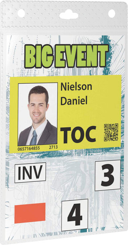 Durable Namensschild – für Visitenkarten – 105 × 148 mm, Kunststoff, transparent – 20 Stück