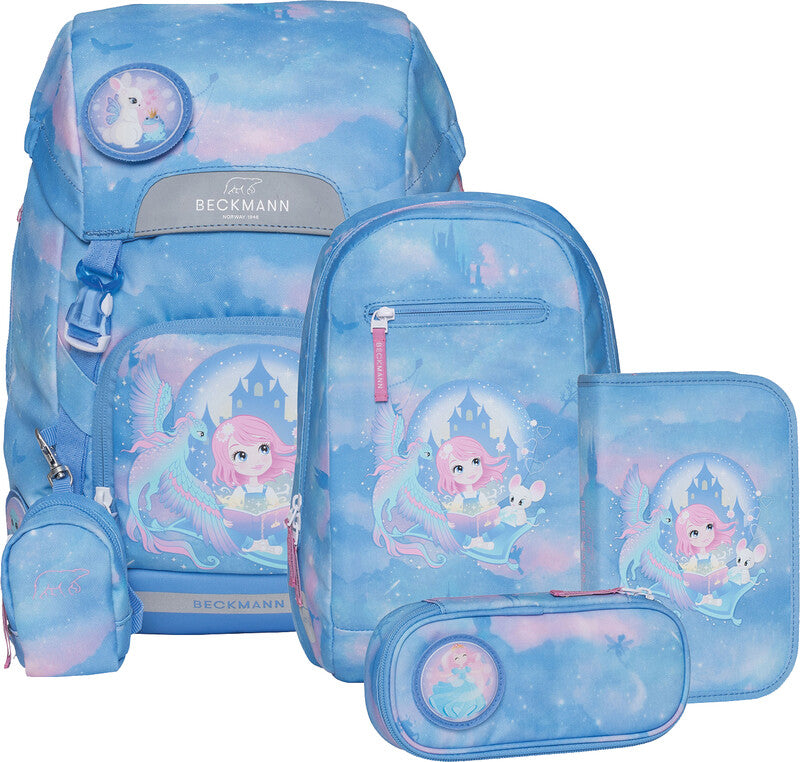 Beckmann Schulrucksack Classic – 6-teilig – Fairytale – aus recyceltem PET