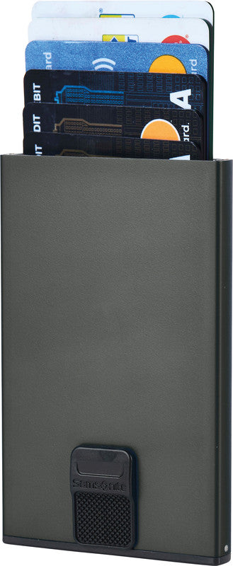 Samsonite Schiebeportemonnaie – 64 × 102 mm, Leder, Anthrazit – 1 Stück