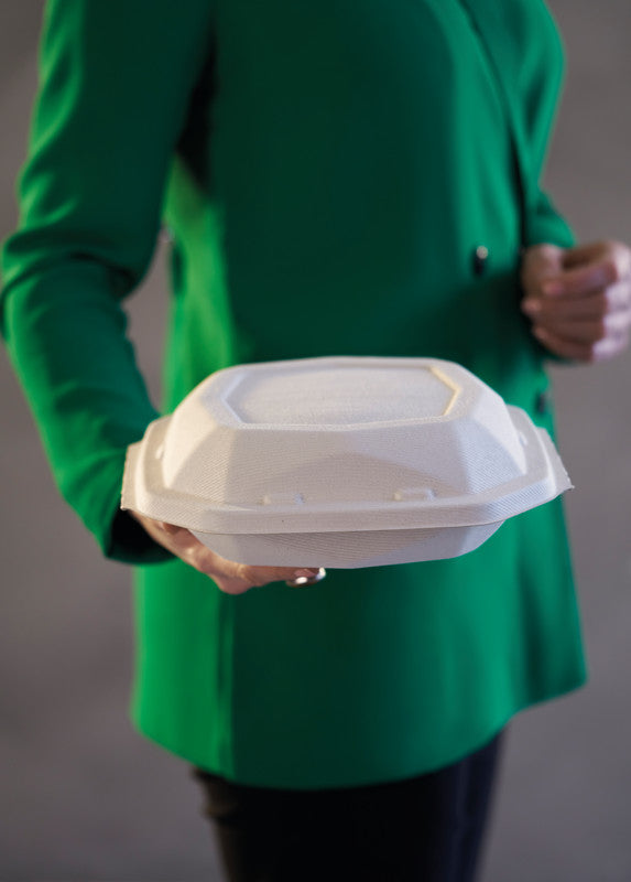 Duni Octabagasse Take-away-Box Bagasse – 400 ml, 152 × 152 × 38 mm, braun, 50 Stück