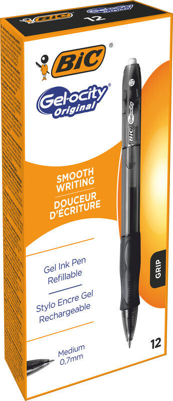 BIC Gelschreiber – Schwarz, 0,3 mm, Druckmechanik