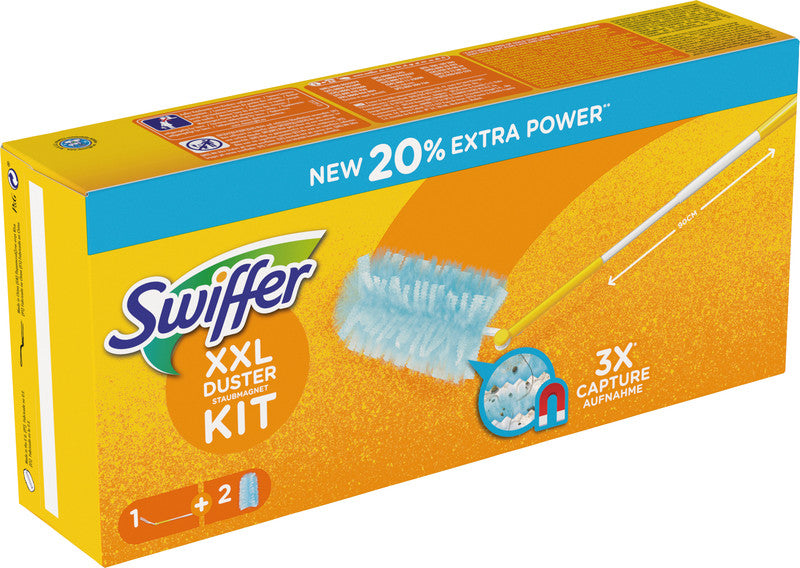 Swiffer Staubmagnet Starterset XXL – Teleskopstab 90 cm, mit 2 Tüchern