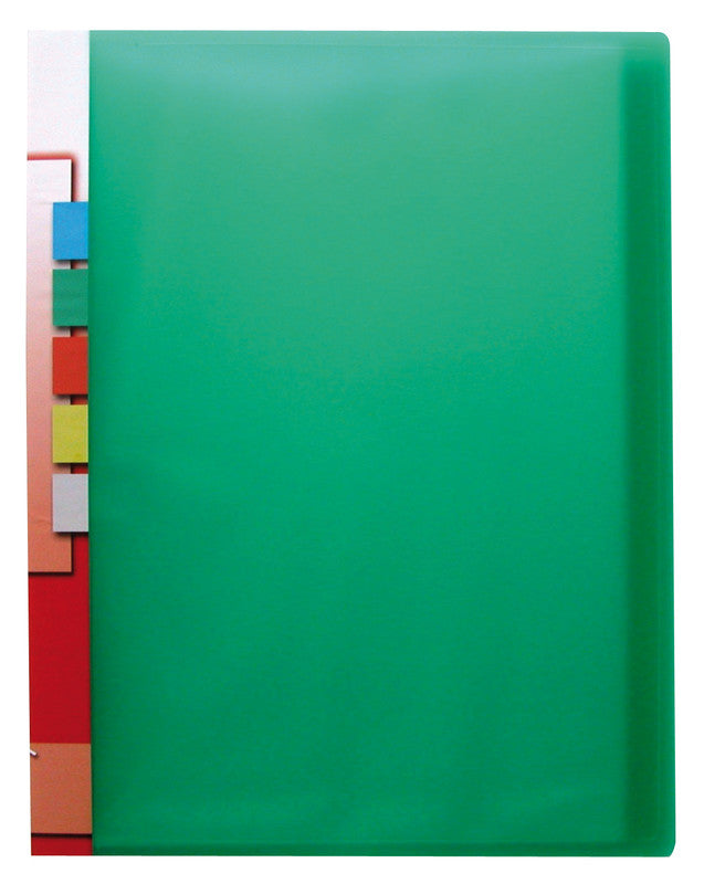 Kolma Sichtbuch – 20 Sichttaschen, A4, glatt, glänzend, grün, Kunststoff