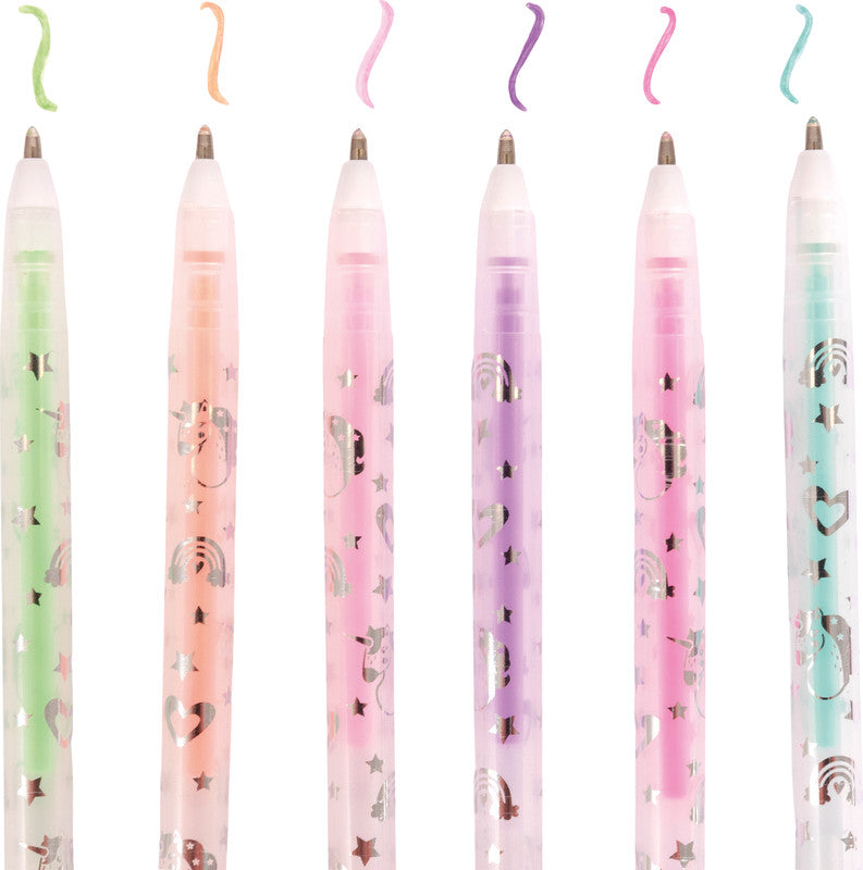 Trendhaus Dreamland Gelschreiber 6er Etui – 6 Farben, 1 mm, für dunkles Papier, Kappe