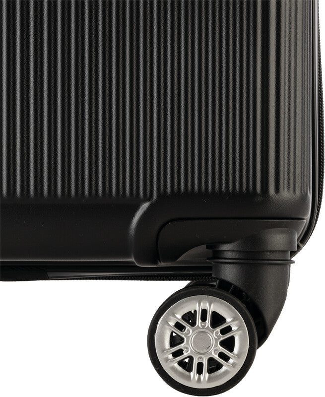Worldpack Bergen Trolley Handgepäck – 34 l, Hartschale, 4 Doppelrollen, Schwarz, 34,5 × 54 × 23 cm