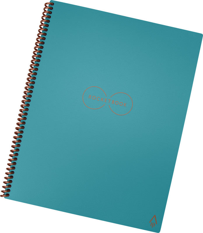 Rocketbook Notizbuch, Spiralbindung, Hardcover, 32 Seiten, 90 g/m² – türkis, für Rocketbook App