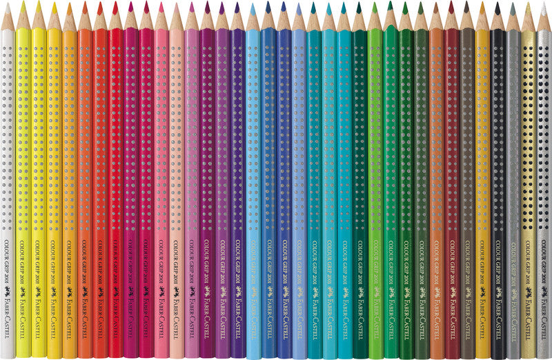 Faber-Castell Aquarellfarbstifte Colour Grip 2001 – 12 Farben, im Metalletui, Ø 3 mm, dreikantig, FSC