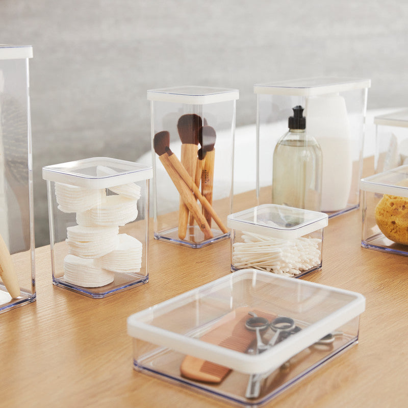 Rotho Vorratsdose Loft – 0,5 l – rechteckig – Kunststoff – transparent – 10 × 7 × 10 cm