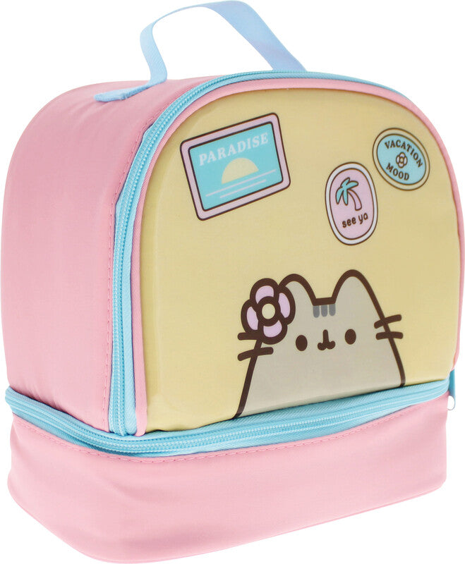 Pusheen Lunchtasche – 2 getrennte Fächer, Reissverschluss, Tragegriff – mehrfarbig