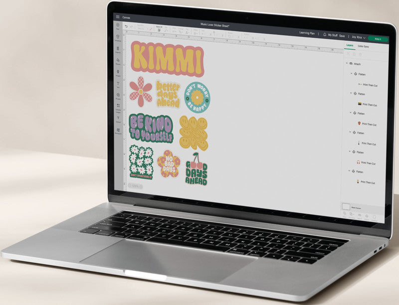 Cricut Stickerpapier – für Cricut Maker, Cricut Explore und Cricut Joy Xtra – A4 – Weiss – 8 Blatt