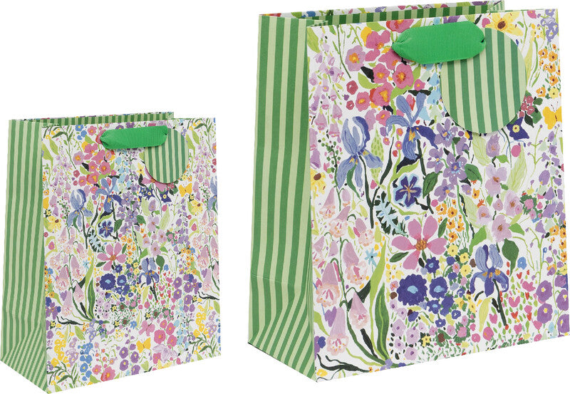 Glick Geschenktasche 'Garden Delight' – 26 × 13,5 × 31,5 cm, Papier, mit Satinband, mehrfarbig