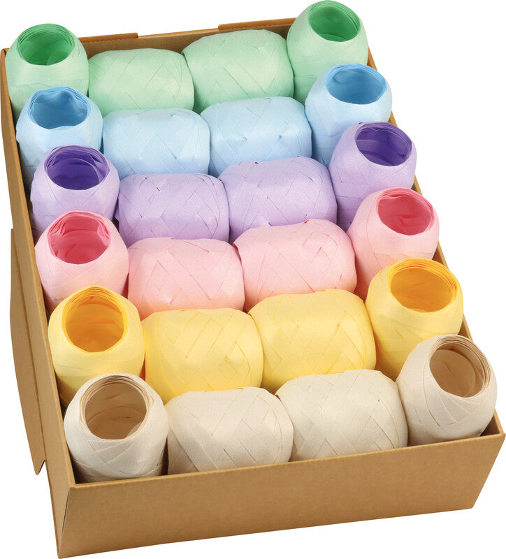 Präsent Geschenkband – Poly Glitter – Eiknäuel, Kunststoff – 10 mm × 20 m, sortiert
