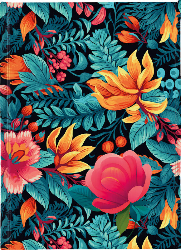 Flame tree Notizbuch A5, liniert, gebunden, Hardcover, 176 Seiten, 80 g/m² – mehrfarbig