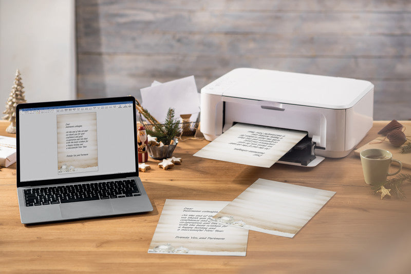 Sigel Motivpapier – A4, 90 g/m², Motiv: Cozy Christmas – für Inkjet/Laser/Kopierer – FSC – 100 Blatt