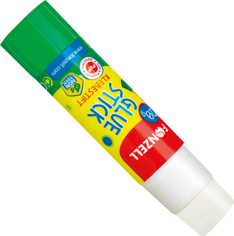 Fonzell Klebestift – permanent, transparent, lösemittelfrei, 20 g, für Papier, Fotos, Stoff u. a.