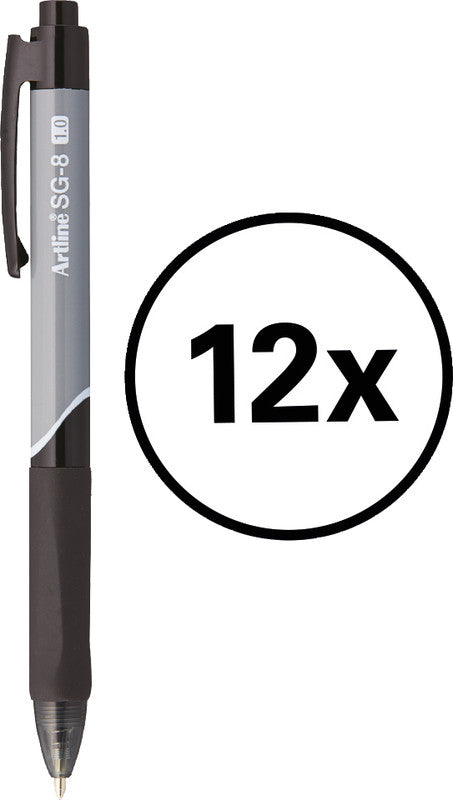 Artline Kugelschreiber – Schwarz, Kunststoff – 12 Stk.