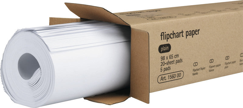 Legamaster Flipchart-Block – 65 × 98 cm, 20 Blatt/Block, 5 Blöcke, kariert, weiss, Papier, perforiert