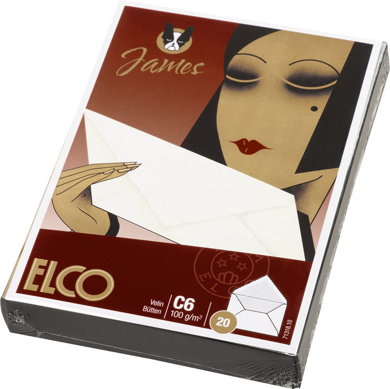 Elco Couvert C6, ohne Fenster, gummiert, weiss, 100 g/m² – 20 Stk.