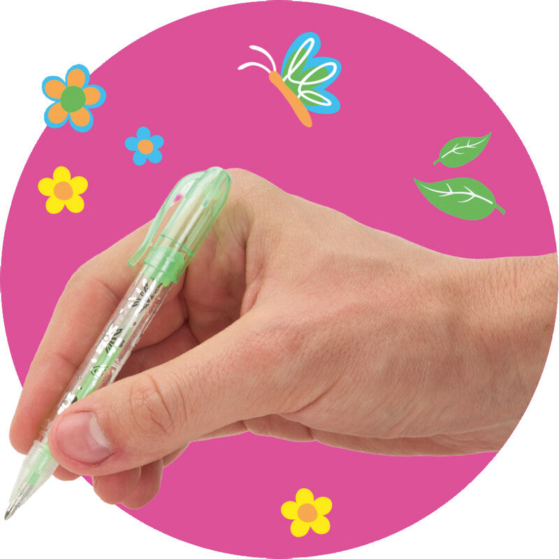 Trendhaus Gelschreiber, Kappe – Farben sortiert, glitzernd, für dunkles Papier, 6er-Set