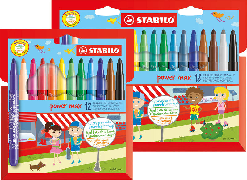 STABILO Filzstifte, Strichbreite 3 mm, auswaschbar, 12 Farben