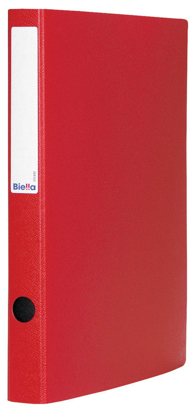 Biella Zeigebuch – A4 Hochformat – 2-Ring, Ø 25 mm, Rücken 31 mm – Rot, Karton, mit Griffloch