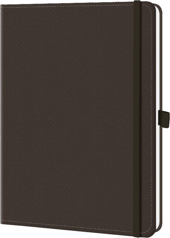 Denkzettel Notizbuch A5, kariert, gebunden, Hardcover, 192 Seiten, perforiert, 80 g/m² – dunkelbraun