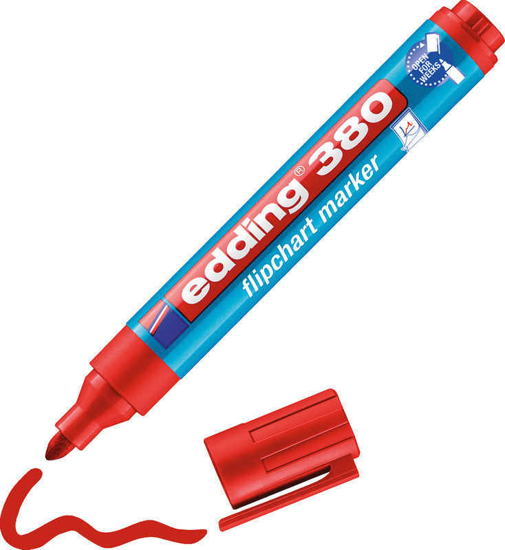 Edding Flipchart-Marker 380 – Rundspitze 1-5 mm – Rot – Nachfüllbar