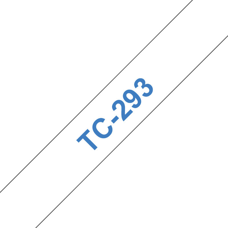 Brother Schriftband – 9 mm × 7,7 m, weiss, blau, laminiert