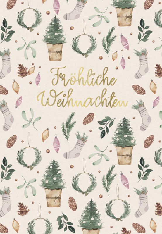 Kurt eulzer Weihnachtsgrusskarte – 75 × 108 mm – mit Umschlag, Text DE, Karton