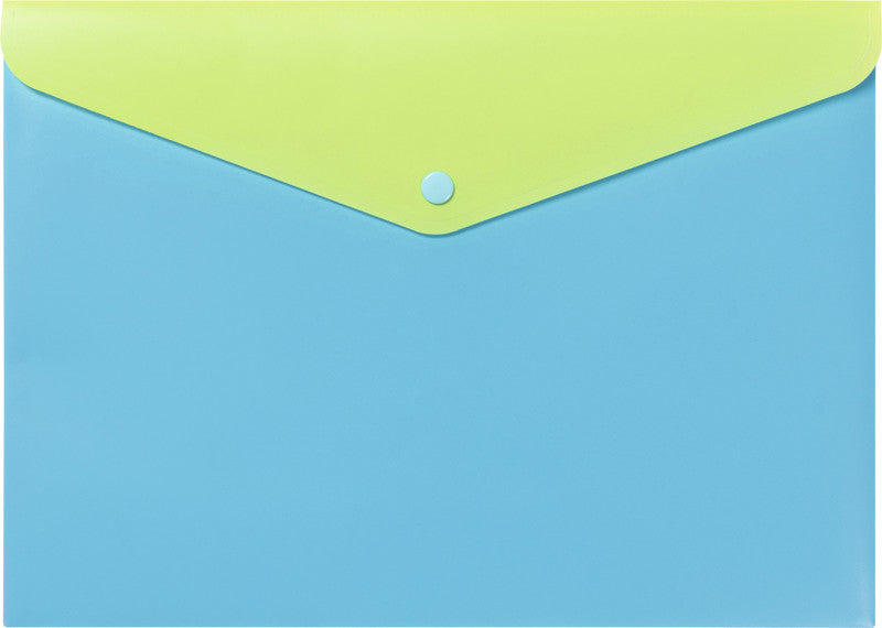 Kolma Sammelmappe für A4, Kunststoff, Blau/Grün, mit Druckknopfverschluss