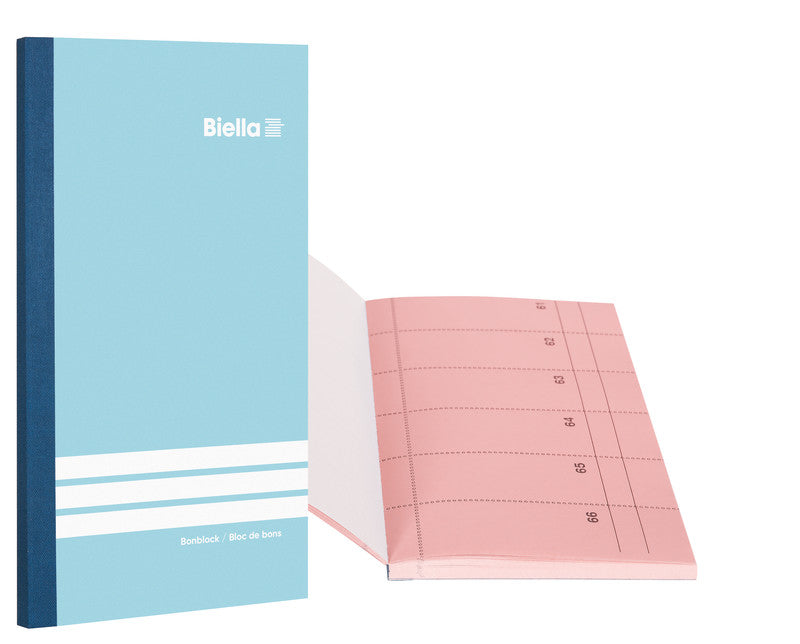 Biella Formularblock – Bonoplan, 60 Blatt, 105 × 200 mm, Kohlepapier