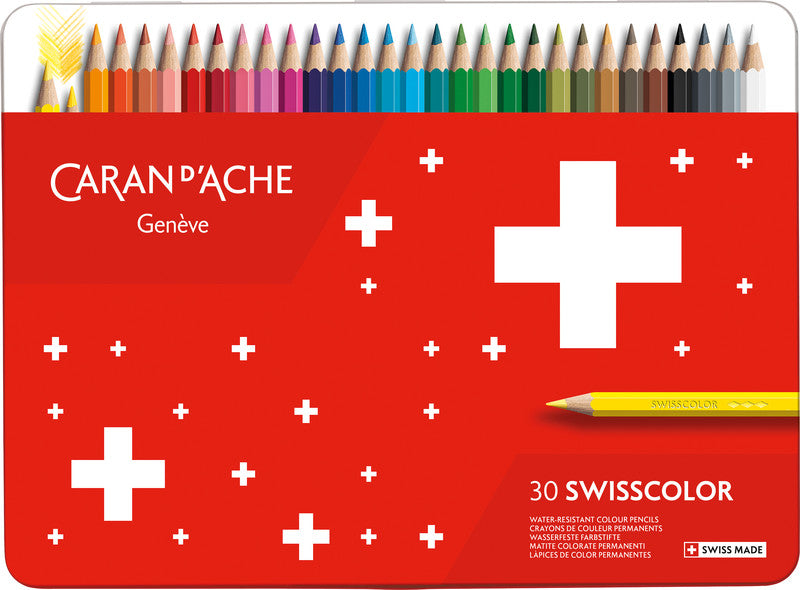 Caran d-Ache Caran d'Ache Buntstifte Swisscolor – 30 Farben, im Metalletui, Ø 2,8 mm, FSC
